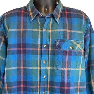 Vtg LL Bean Tartan Plaid Flannel Button Up Shirt Mens Xlarge Tall Cotton
